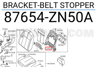 Nissan 87654ZN50A BRACKET-BELT STOPPER