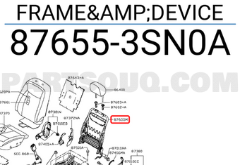 Nissan 876553SN0A FRAME&DEVICE