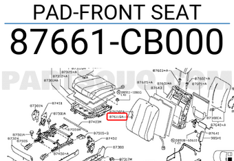 Nissan 87661CB000 PAD-FRONT SEAT