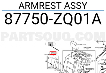 Nissan 87750ZQ01A ARMREST ASSY
