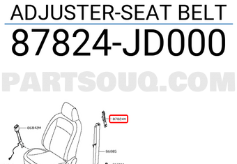 Nissan 87824JD000 ADJUSTER-SEAT BELT