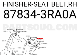 Nissan 878343RA0A FINISHER-SEAT BELT,RH