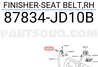 Nissan 87834JD10B FINISHER-SEAT BELT,RH