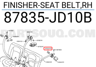 Nissan 87835JD10B FINISHER-SEAT BELT,RH