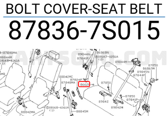 Nissan 878367S015 BOLT COVER-SEAT BELT