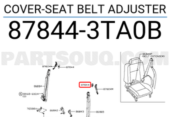 Nissan 878443TA0B COVER-SEAT BELT ADJUSTER