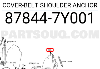Nissan 878447Y001 COVER-BELT SHOULDER ANCHOR