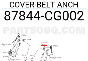 Nissan 87844CG002 COVER-BELT ANCH