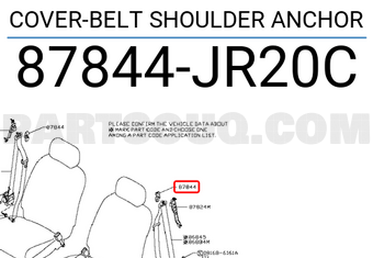 Nissan 87844JR20C COVER-BELT SHOULDER ANCHOR