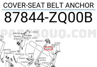 Nissan 87844ZQ00B COVER-SEAT BELT ANCHOR