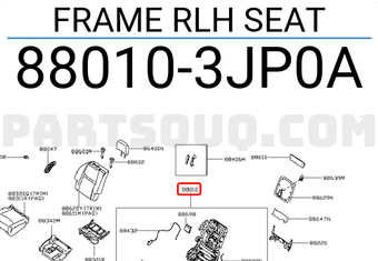 Nissan 880103JP0A FRAME RLH SEAT
