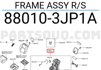 Nissan 880103JP1A FRAME ASSY R/S