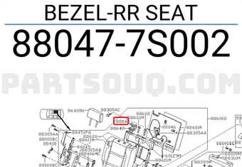 Nissan 880477S002 BEZEL-RR SEAT