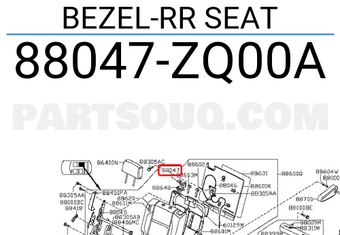 Nissan 88047ZQ00A BEZEL-RR SEAT