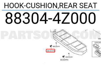 Nissan 883044Z000 HOOK-CUSHION,REAR SEAT