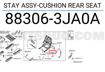 Nissan 883063JA0A STAY ASSY-CUSHION REAR SEAT