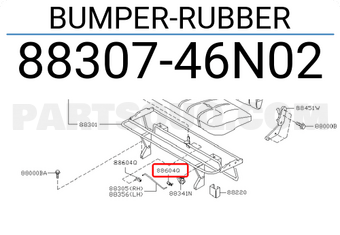 Nissan 8830746N02 BUMPER-RUBBER