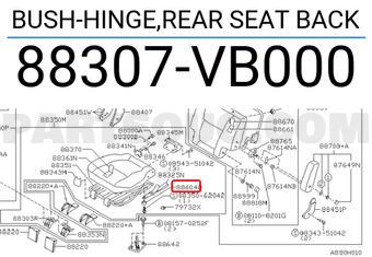 Nissan 88307VB000 BUSH-HINGE,REAR SEAT BACK