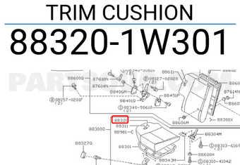 Nissan 883201W301 TRIM CUSHION