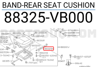 Nissan 88325VB000 BAND-REAR SEAT CUSHION