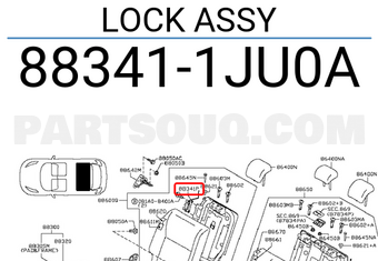 Nissan 883411JU0A LOCK ASSY