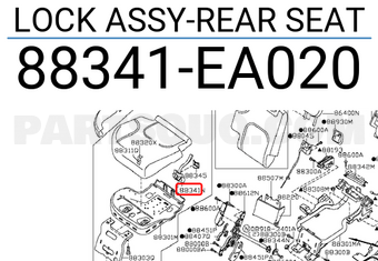 Nissan 88341EA020 LOCK ASSY-REAR SEAT
