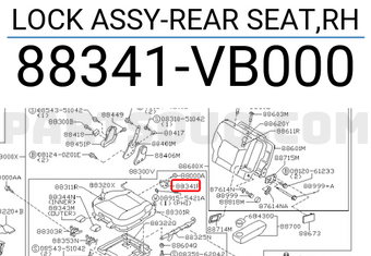 Nissan 88341VB000 LOCK ASSY-REAR SEAT,RH