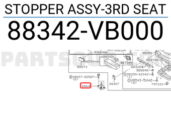 Nissan 88342VB000 STOPPER ASSY-3RD SEAT