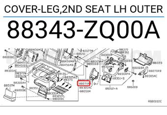 Nissan 88343ZQ00A COVER-LEG,2ND SEAT LH OUTER