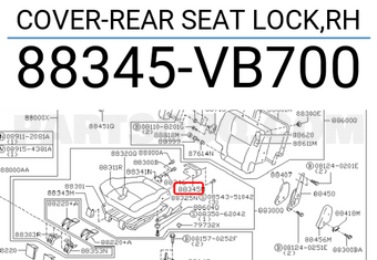 Nissan 88345VB700 COVER-REAR SEAT LOCK,RH