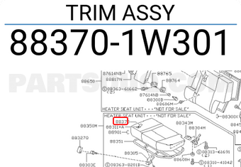 Nissan 883701W301 TRIM ASSY