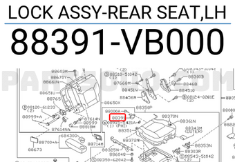 Nissan 88391VB000 LOCK ASSY-REAR SEAT,LH