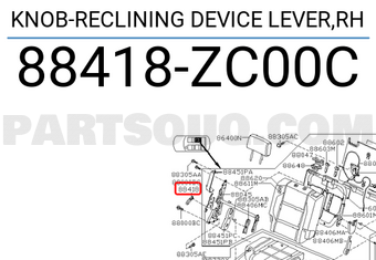 Nissan 88418ZC00C KNOB-RECLINING DEVICE LEVER,RH