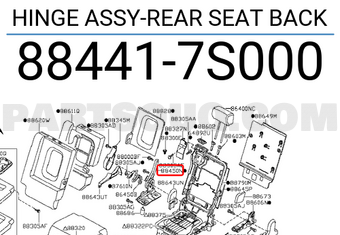 Nissan 884417S000 HINGE ASSY-REAR SEAT BACK
