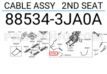Nissan 885343JA0A CABLE ASSY 2ND SEAT