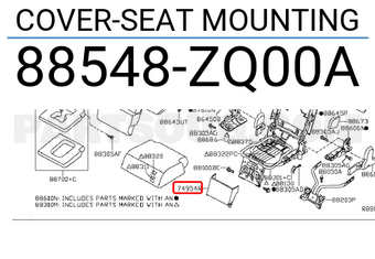 Nissan 88548ZQ00A COVER-SEAT MOUNTING