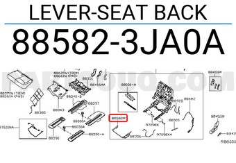 Nissan 885823JA0A LEVER-SEAT BACK