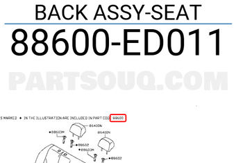 Nissan 88600ED011 BACK ASSY-SEAT