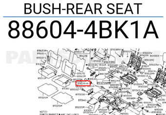 Nissan 886044BK1A BUSH-REAR SEAT