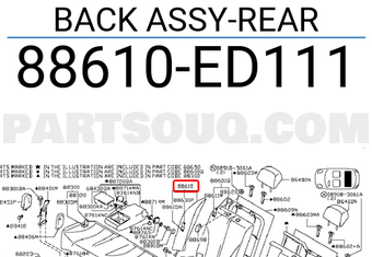 Nissan 88610ED111 BACK ASSY-REAR
