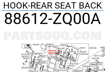 Nissan 88612ZQ00A HOOK-REAR SEAT BACK
