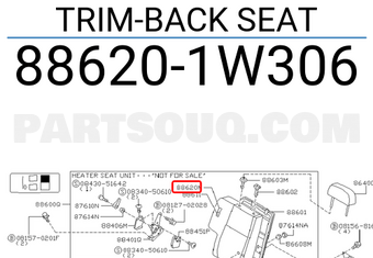 Nissan 886201W306 TRIM-BACK SEAT