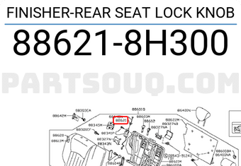 Nissan 886218H300 FINISHER-REAR SEAT LOCK KNOB