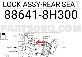 Nissan 886418H300 LOCK ASSY-REAR SEAT