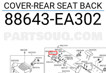 Nissan 88643EA302 COVER-REAR SEAT BACK