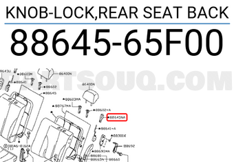 Nissan 8864565F00 KNOB-LOCK,REAR SEAT BACK