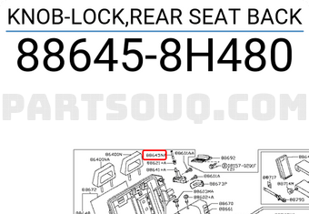 Nissan 886458H480 KNOB-LOCK,REAR SEAT BACK