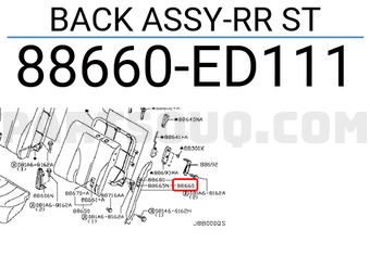 Nissan 88660ED111 BACK ASSY-RR ST