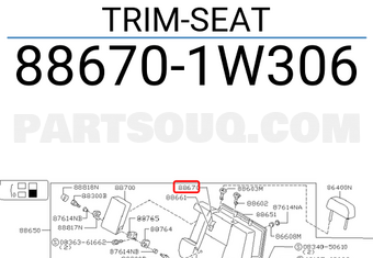 Nissan 886701W306 TRIM-SEAT