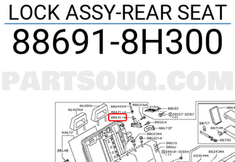 Nissan 886918H300 LOCK ASSY-REAR SEAT
